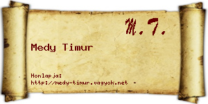 Medy Timur névjegykártya